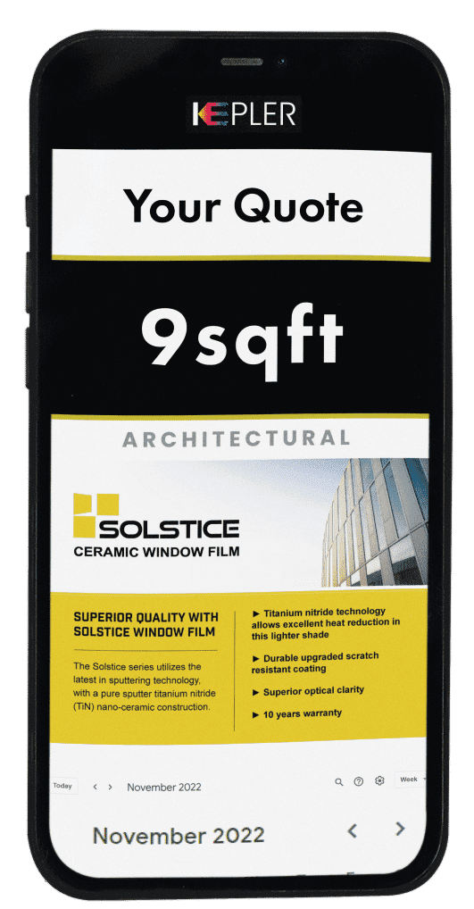 Residential Window Film 13 A phone showing a price for home window tinting with ceramic window film in USA